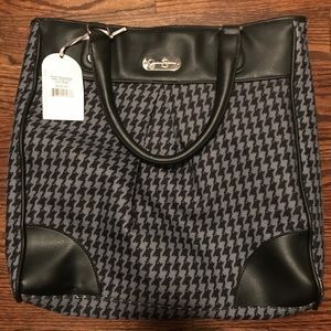Jessica Simpson Lg Houndstooth Computer Tote Bag